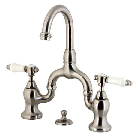 Kingston Brass KS7998BPL Bridge Bathroom Faucet with Brass Pop-Up, Brushed Nickel KS7998BPL